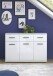 Kommode >BC 1070< in Weiß hochglanz aus MDF - 111x75x35cm (BxHxT)