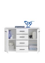 Kommode >BC 1070< in Weiß hochglanz aus MDF - 111x75x35cm (BxHxT)