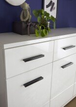 Kommode >BC 1070< in Weiß hochglanz aus MDF - 111x75x35cm (BxHxT)