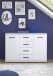 Kommode >BC 1070< in Weiß hochglanz aus MDF - 111x75x35cm (BxHxT)