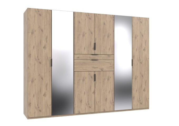 Drehtürenschrank >MOLDAU< in Viking Oak - 270x208x58cm (BxHxT)