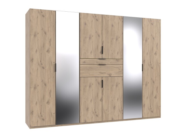 Drehtürenschrank >DANZIG< in GRPAHIT + GLAS SCHWARZ - 270x208x58cm (B,  979,95 € | Drehtürenschränke