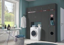 Aufsatzschrank >MULTIRAUMKONZEP< in Graphit - 40x40x40cm (BxHxT)