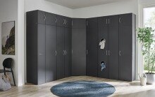 Mehrzweckschrank >MULTIRAUMKONZEP< in Graphit - 50x185x40cm (BxHxT)