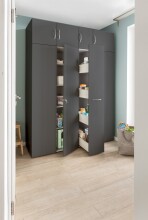 Mehrzweckschrank >MULTIRAUMKONZEP< in Graphit - 50x185x40cm (BxHxT)