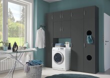 Mehrzweckschrank >MULTIRAUMKONZEP< in Graphit - 50x185x40cm (BxHxT)