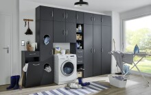 Mehrzweckschrank >MULTIRAUMKONZEP< in Graphit - 50x185x40cm (BxHxT)