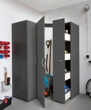 Mehrzweckschrank >MULTIRAUMKONZEP< in Graphit - 50x185x40cm (BxHxT)