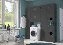 Mehrzweckschrank >MULTIRAUMKONZEP< in Graphit - 50x185x40cm (BxHxT)