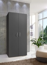 Mehrzweckschrank >MULTIRAUMKONZEP< in Graphit - 80x185x40cm (BxHxT)