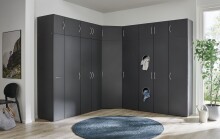 Mehrzweckschrank >MULTIRAUMKONZEP< in Graphit - 80x185x40cm (BxHxT)