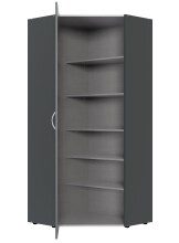 Eckschrank >MULTIRAUMKONZEPT< in Graphit - 80x185x80cm (BxHxT)