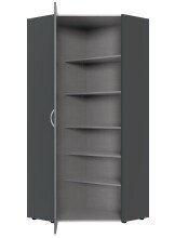 Eckschrank >MULTIRAUMKONZEPT< in Graphit - 80x185x80cm (BxHxT)