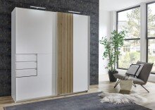 Schwebetürenschrank >COBURG< in Weiß/...