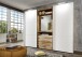 Schwebetürenschrank >MAGIC< in PLANKENEICHE + WEISS - 300x236x65cm (BxHxT)