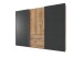 Schwebetürenschrank >MAGIC< in PLANKENEICHE NB + GRAPHIT - 300x236x65cm (BxHxT)