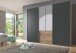Schwebetürenschrank >MAGIC< in PLANKENEICHE NB + GRAPHIT - 300x236x65cm (BxHxT)