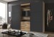 TV-Schrank >MAGIC< in PLANKENEICHE NB + GRAPHIT - 300x236x65cm (BxHxT)