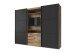 TV-Schrank >MAGIC< in PLANKENEICHE NB + GRAPHIT - 300x236x65cm (BxHxT)