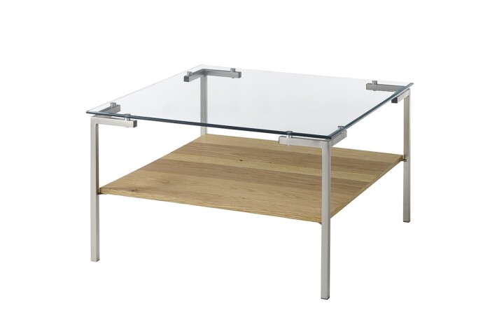 Couchtisch >GLASGOW< in eichefarben aus Eiche furniert HWP  - 65x65x46cm (LxBxH)