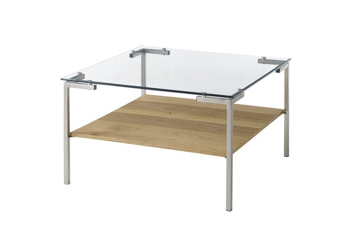Couchtisch >GLASGOW< in eichefarben aus Eiche furniert HWP  - 65x65x46cm (LxBxH)