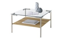 Couchtisch >GLASGOW< in eichefarben aus Eiche furniert HWP  - 65x65x46cm (LxBxH)