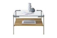 Couchtisch >GLASGOW< in eichefarben aus Eiche furniert HWP  - 65x65x46cm (LxBxH)