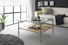 Couchtisch >GLASGOW< in eichefarben aus Eiche furniert HWP  - 65x65x46cm (LxBxH)