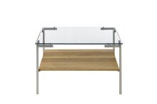 Couchtisch >GLASGOW< in eichefarben aus Eiche furniert HWP  - 65x65x46cm (LxBxH)
