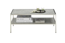 Couchtisch >ORINOCO< in Keramik-Optik grau aus Glas - 60x110x45cm (LxBxH)