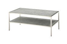 Couchtisch >ORINOCO< in Keramik-Optik grau aus Glas - 60x110x45cm (LxBxH)