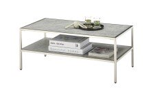 Couchtisch >ORINOCO< in Keramik-Optik grau aus Glas - 60x110x45cm (LxBxH)