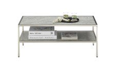 Couchtisch >ORINOCO< in Keramik-Optik grau aus Glas - 60x110x45cm (LxBxH)