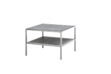 Couchtisch >ORINOCO< in Keramik-Optik grau aus Glas - 64x64x45cm (LxBxH)