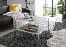Couchtisch >ORINOCO< in Keramik-Optik grau aus Glas...