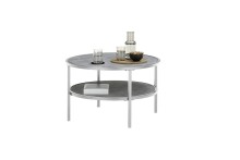 Couchtisch >ORINOCO< in Keramik-Optik grau aus Glas - 75x75x45cm (LxBxH)
