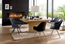 Schalenstuhl >MADITA 2er Set< in nachtblau - 55x86x63 (BxHxT)