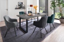 Esstisch >SONORA< in MDF Mooreiche aus MDF - 100x200x77cm (LxBxH)