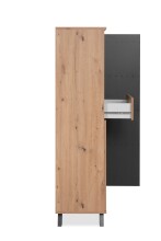 Highboard >Medan< in Artisan Oak / anthrazit  - 80x156x40cm (BxHxT)