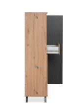 Highboard >Medan< in Artisan Oak / anthrazit  - 80x156x40cm (BxHxT)