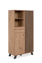 Highboard >Medan< in Artisan Oak / anthrazit  - 80x156x40cm (BxHxT)