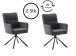 Esszimmerstuhl >Urbain / Utica< 2er-Set in anthrazit - 60x92x67 (BxHxT)
