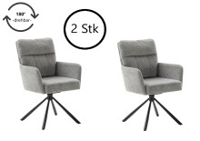 Esszimmerstuhl >Urbain / Utica< 2er-Set in grau aus...