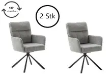 Esszimmerstuhl >Urbain / Utica< 2er-Set in grau aus...