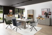 Esszimmerstuhl >Urbain / Utica< 2er-Set in grau aus hochwertigem Bezugsstoff - 60x92x67 (BxHxT)