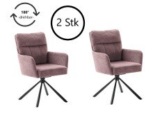 Esszimmerstuhl >Urbain / Utica<  2er-Set in himbeer - 60x92x67 (BxHxT)