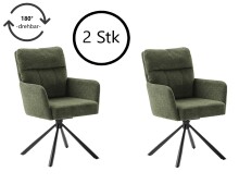 Esszimmerstuhl >Urbain / Utica<  2er-Set in olive aus hochwertigem Bezugsstoff - 60x92x67 (BxHxT)
