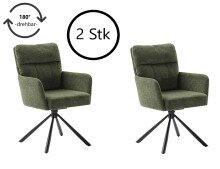 Esszimmerstuhl >Urbain / Utica<  2er-Set in olive aus hochwertigem Bezugsstoff - 60x92x67 (BxHxT)