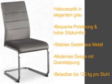 Freischwinger >Timofei / Ticino<  2er-Set in grau - 45x96x58 (BxHxT)