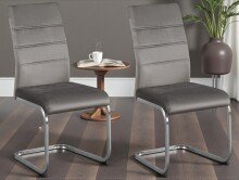 Freischwinger >Timofei / Ticino<  2er-Set in grau - 45x96x58 (BxHxT)